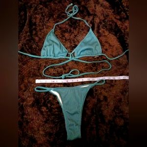 Unbranded nwot bluish green string bikini size medium